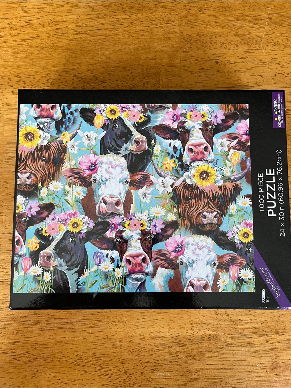 Colorful Cow Floral 1000-Piece Puzzle